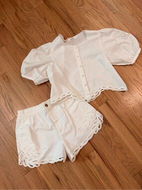Astr Women's White Linen Set